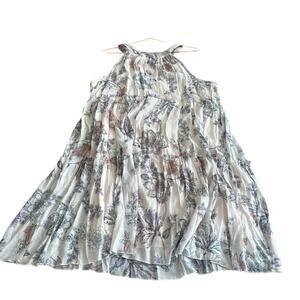 Mlle Gabrielle sleeveless Pale Pink Floral Mock-Neck Dress Size 1X Plus